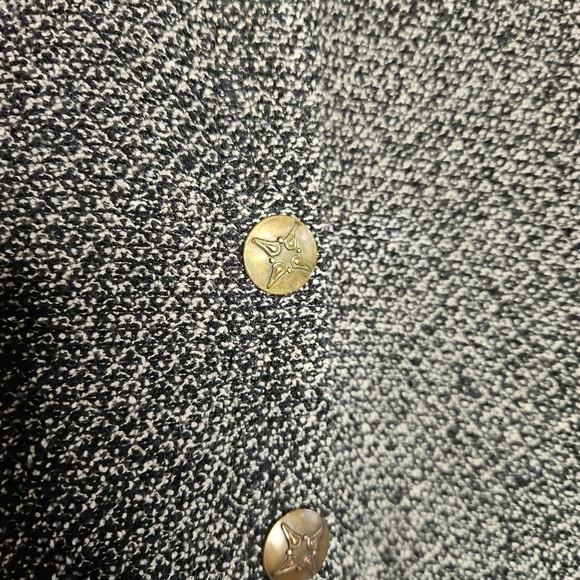 LL Bean Button Front Fleece Cardigan Sweater Jacket Size L Womens Black Tan Cozy - Picture 4 of 8